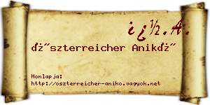 Öszterreicher Anikó névjegykártya